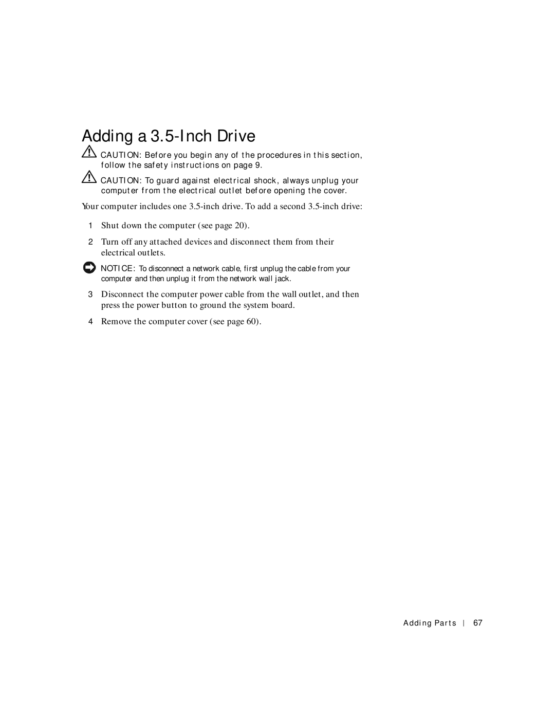 Dell 2200 owner manual Adding a 3.5-Inch Drive 