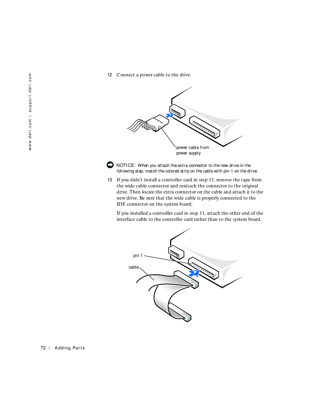 Dell 2200 owner manual Connect a power cable to the drive 