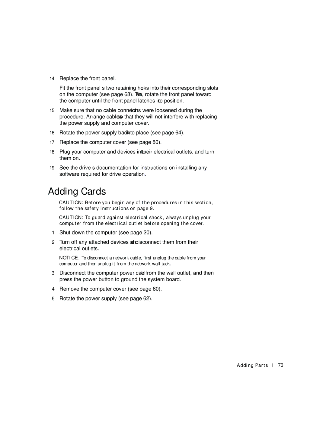 Dell 2200 owner manual Adding Cards 