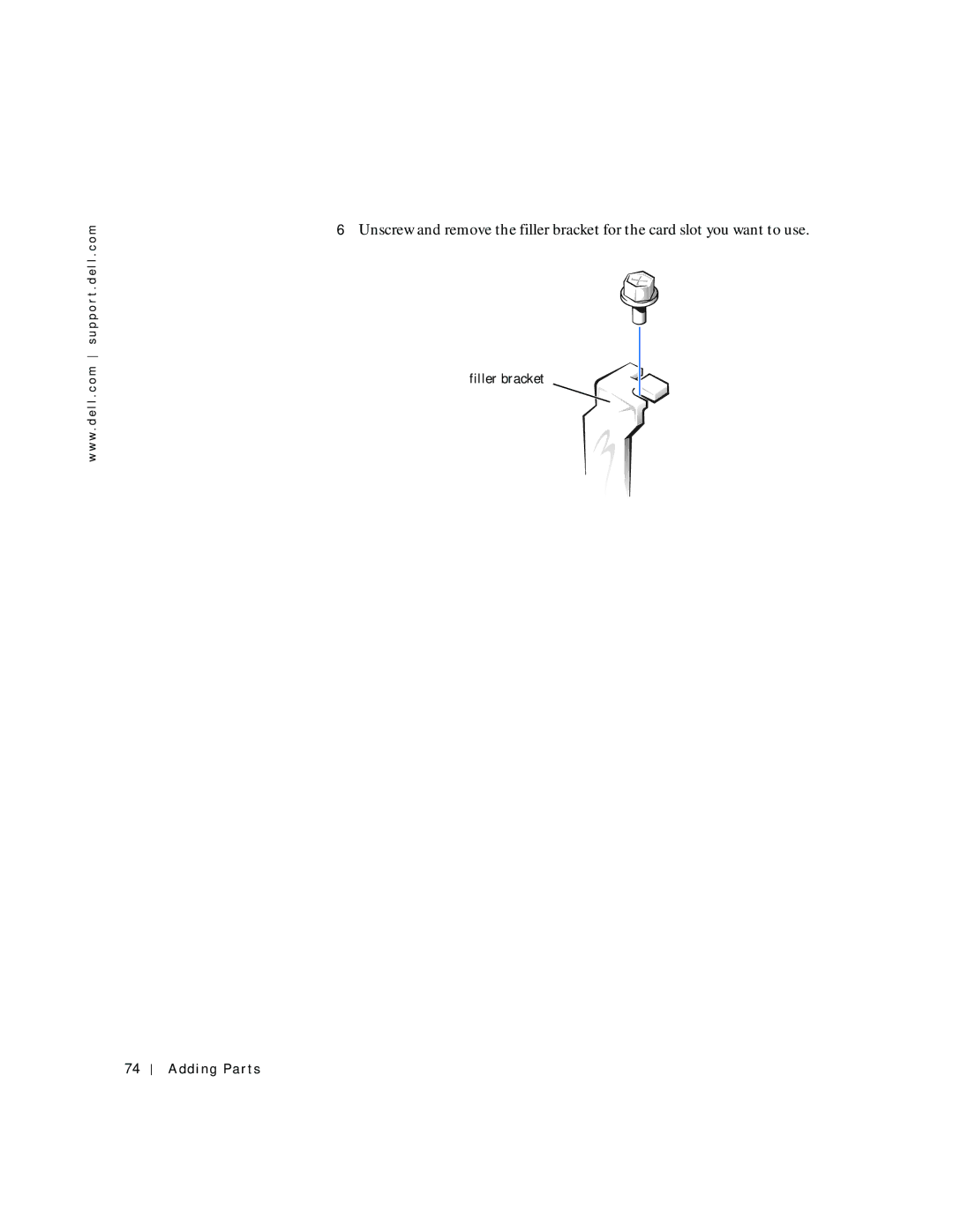 Dell 2200 owner manual Filler bracket 