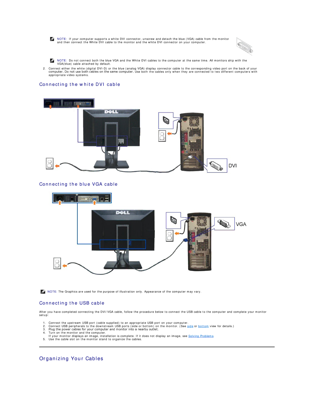 Dell 2209WA appendix Organizing Your Cables 