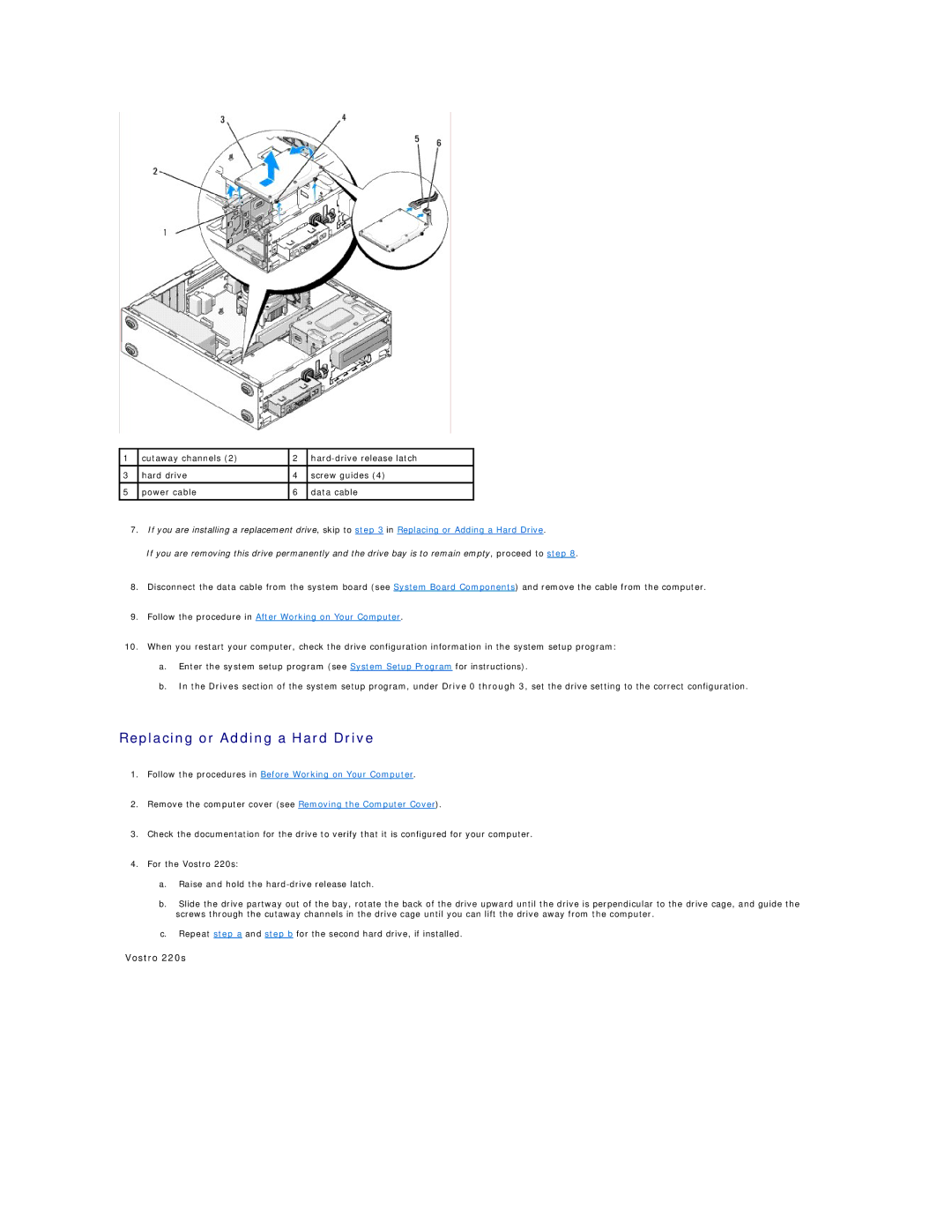 Dell 220S, 420 manual Replacing or Adding a Hard Drive 