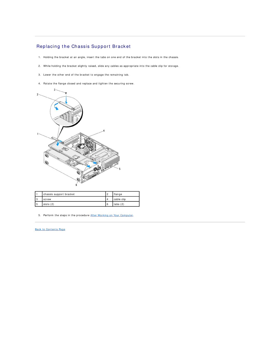 Dell 220S, 420 manual Replacing the Chassis Support Bracket 