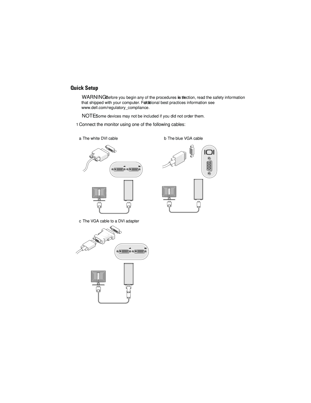 Dell 420, 220S manual Quick Setup 