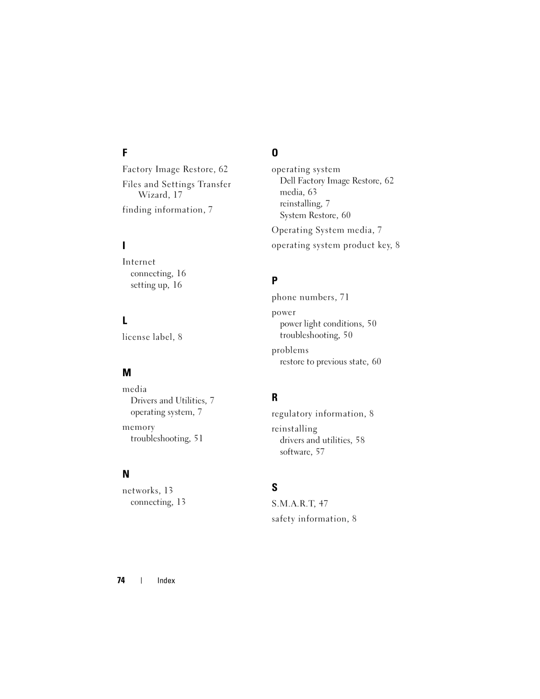 Dell 220S specifications Index 