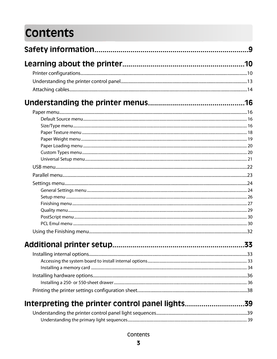 Dell 2230d manual Contents 