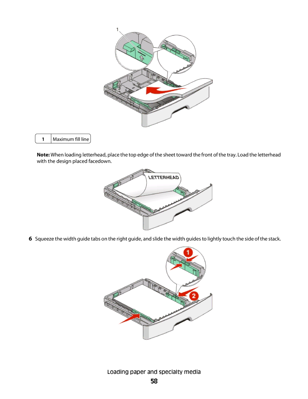 Dell 2230d manual Maximum fill line 