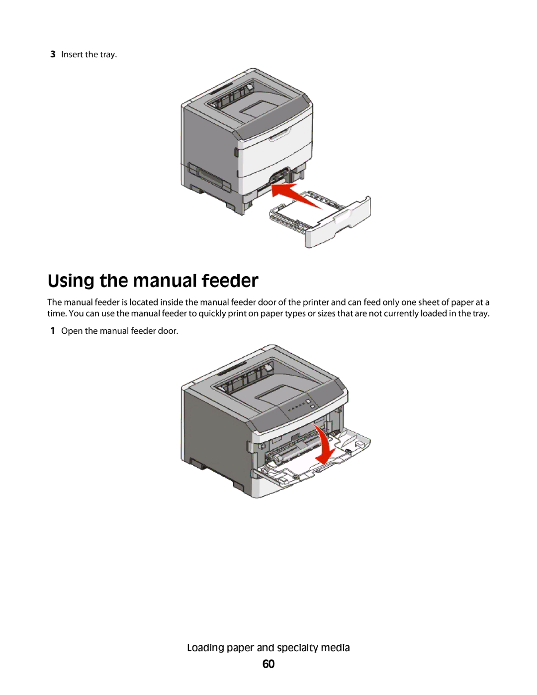 Dell 2230d Using the manual feeder 