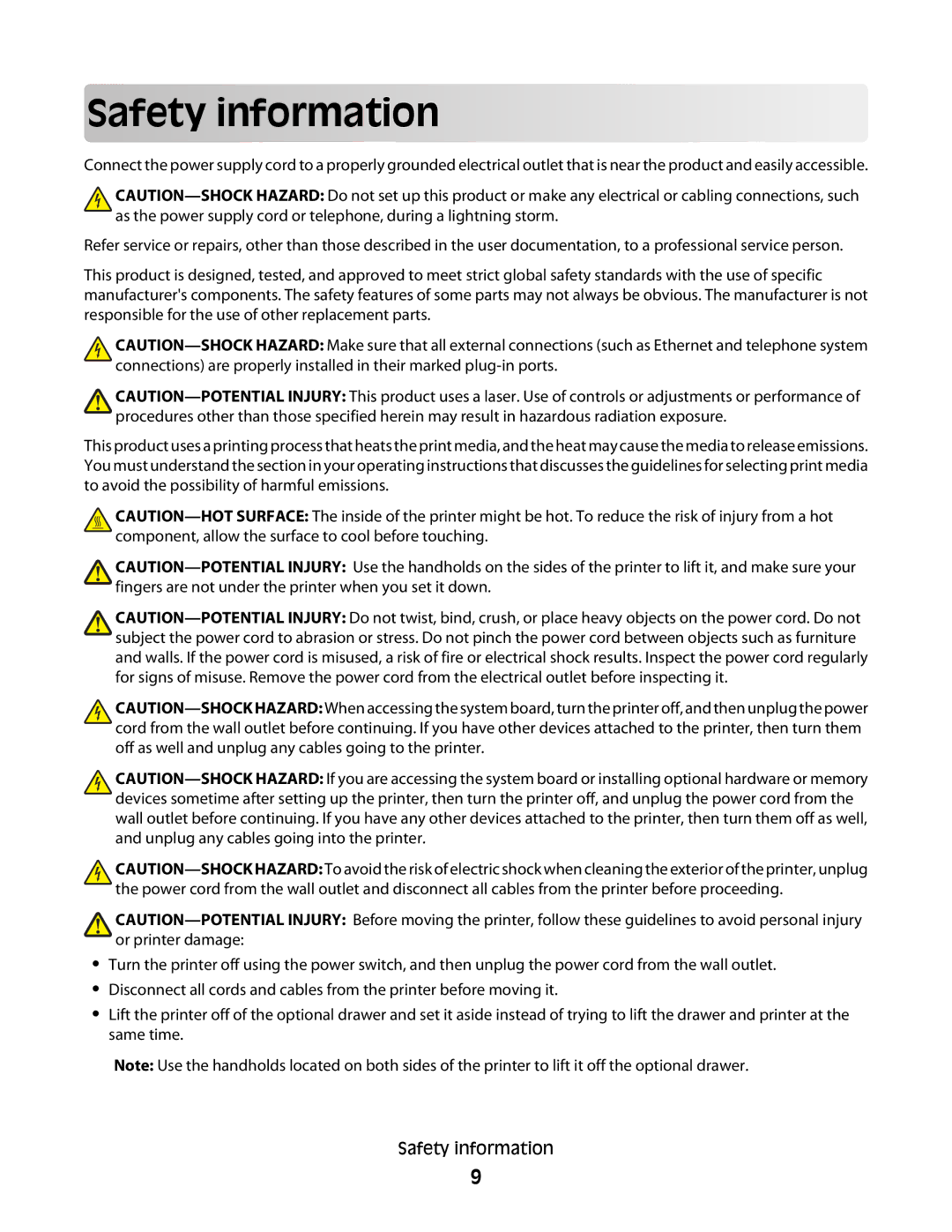 Dell 2230d manual Safety info rm ation 