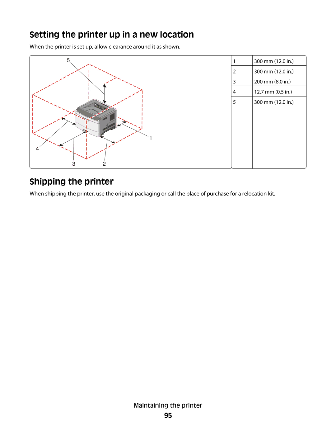 Dell 2230d manual Setting the printer up in a new location, Shipping the printer 