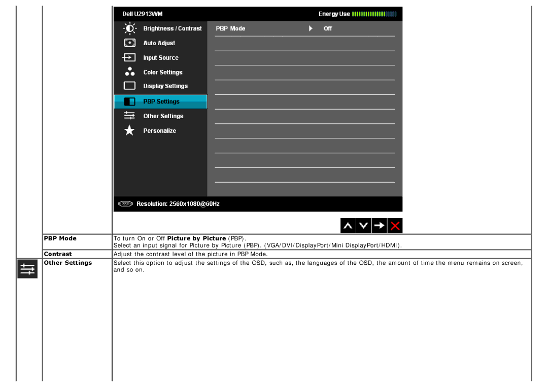 Dell 225-4201 manual PBP Mode, Other Settings 