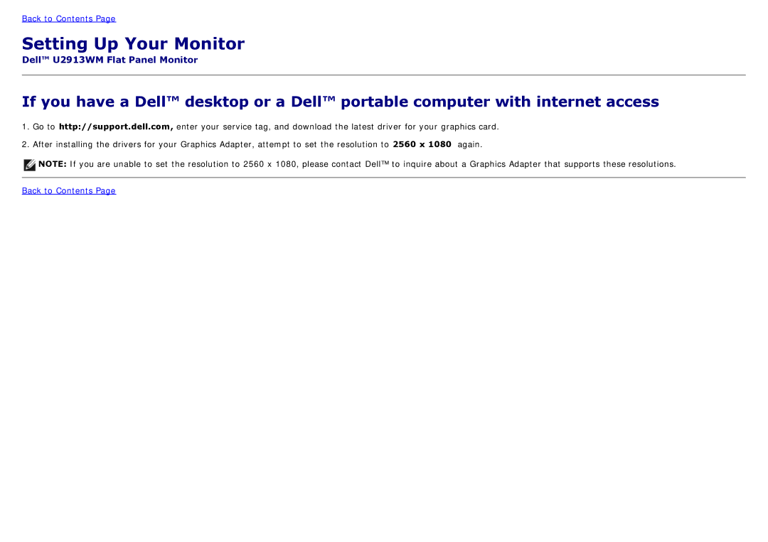 Dell 225-4201 manual Setting Up Your Monitor 