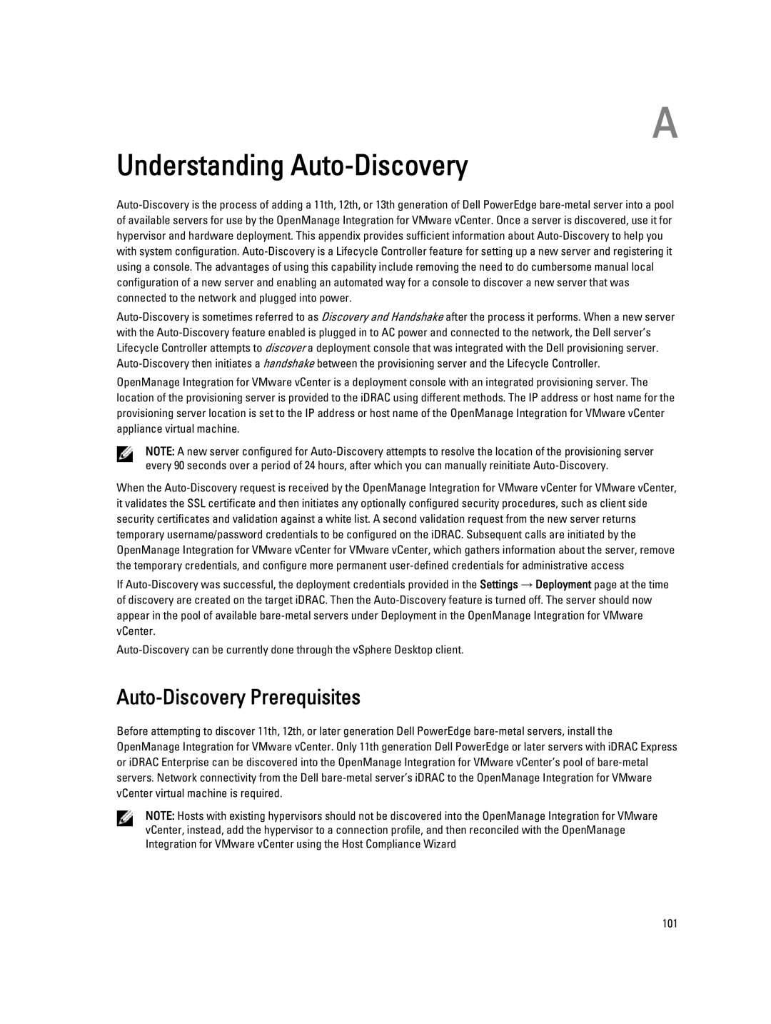 Dell 2.3 manual Understanding Auto-Discovery, Auto-Discovery Prerequisites 