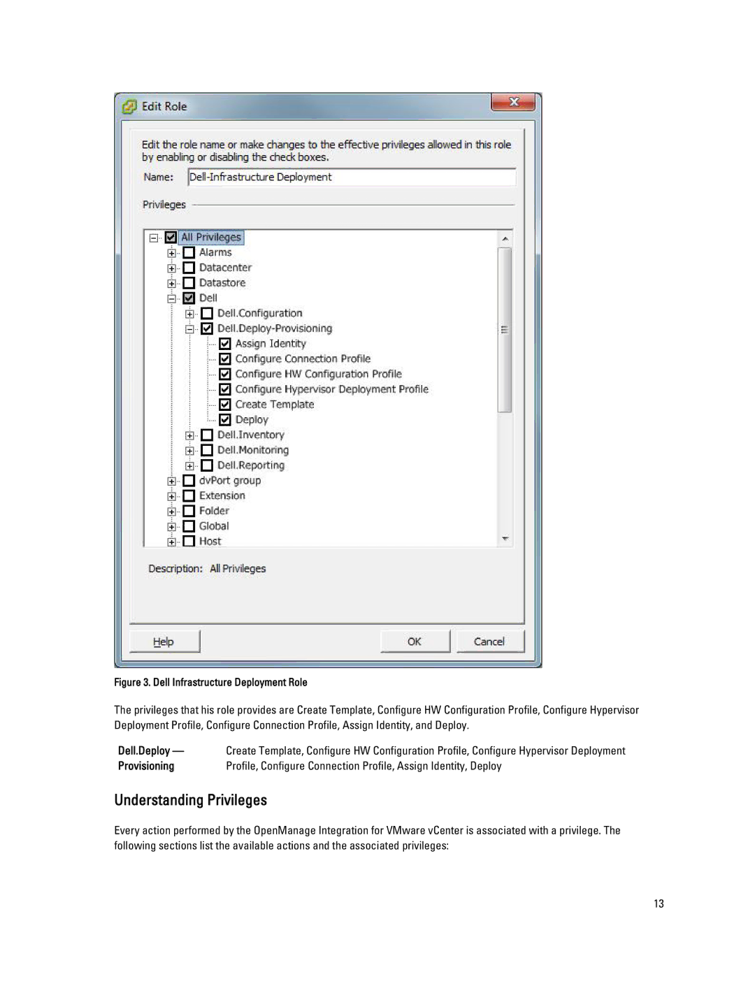 Dell 2.3 manual Understanding Privileges, Dell.Deploy 