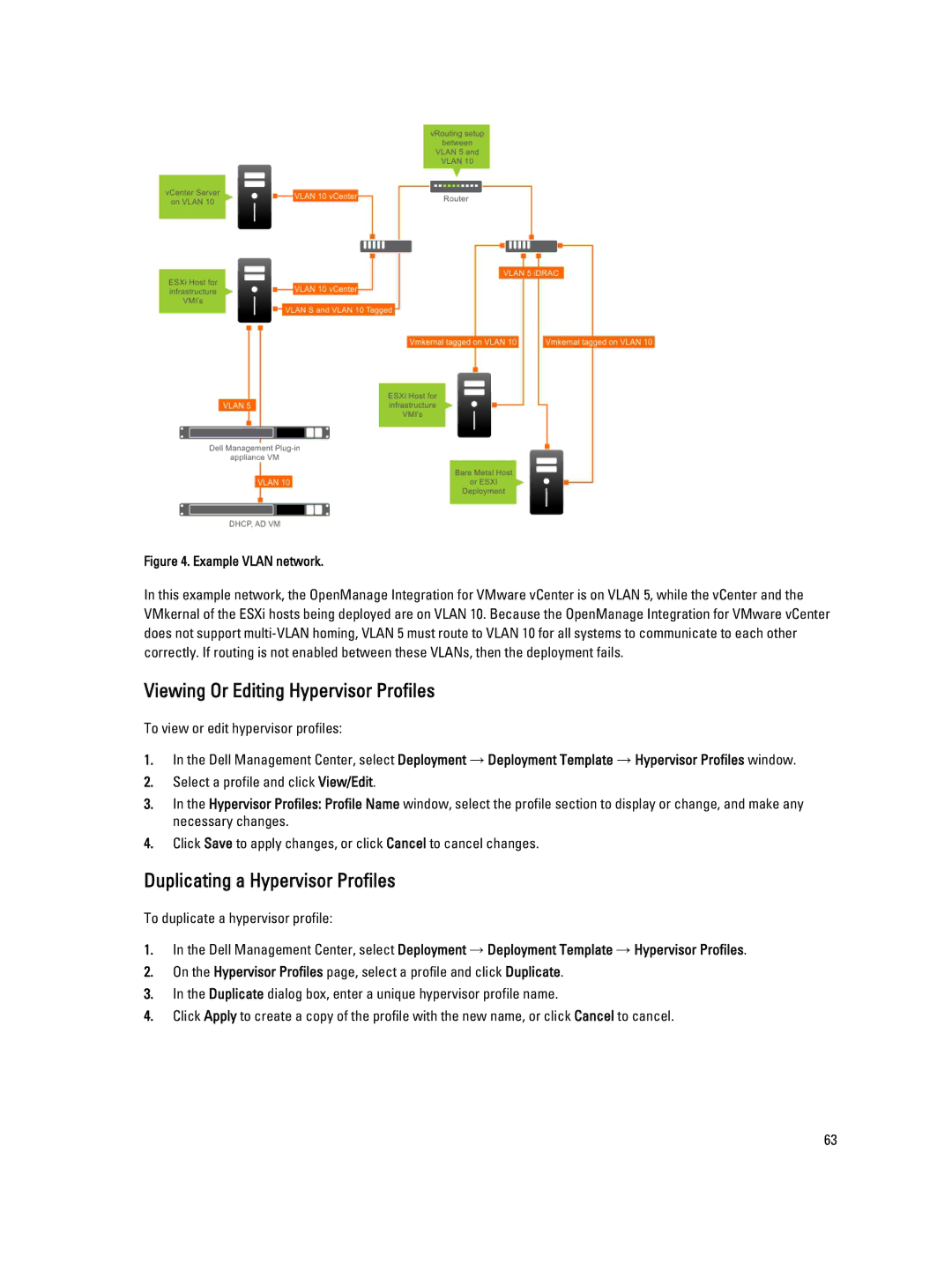 Dell 2.3 manual Viewing Or Editing Hypervisor Profiles, Duplicating a Hypervisor Profiles 