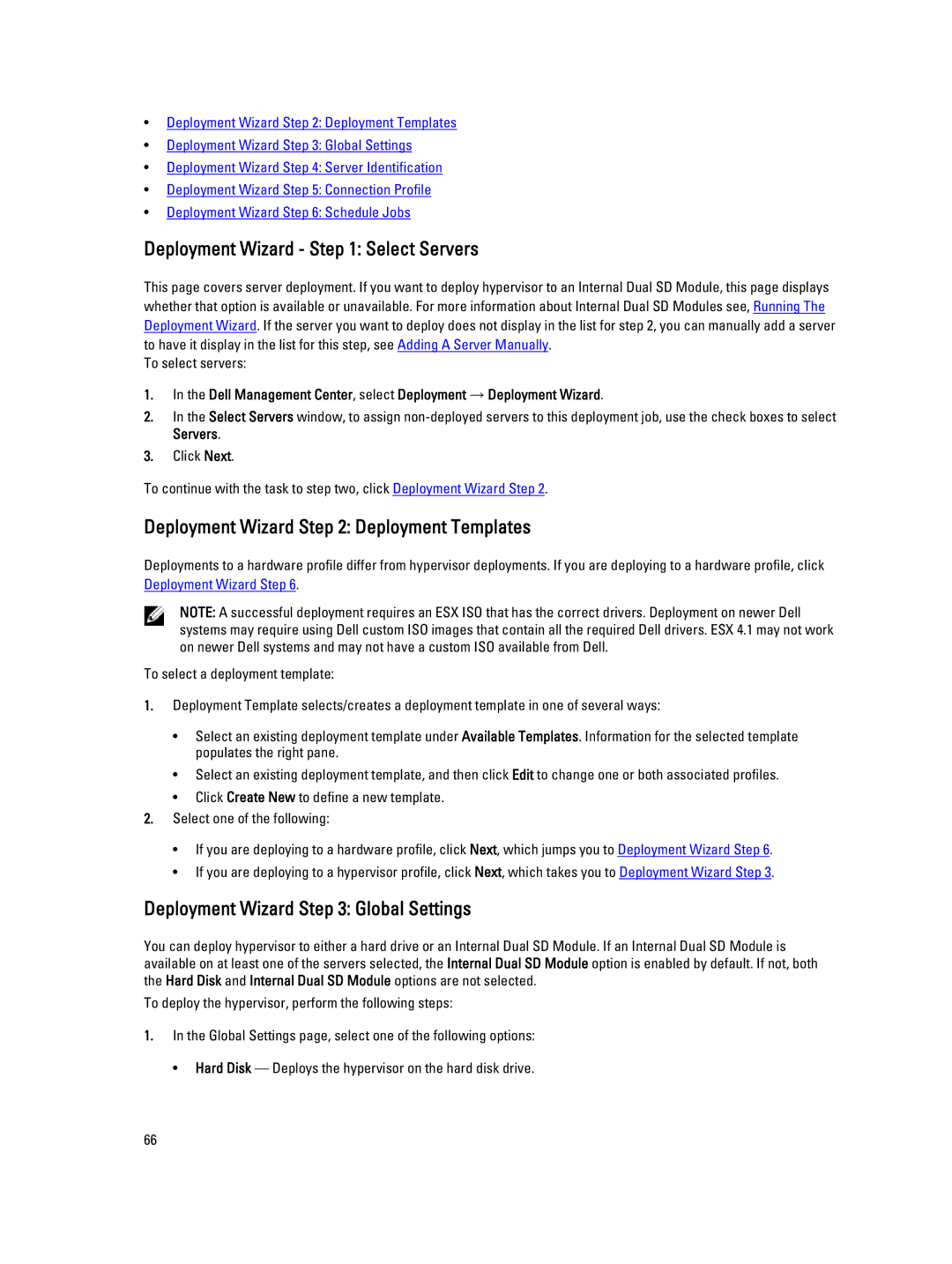 Dell 2.3 manual Deployment Wizard Select Servers, Deployment Wizard Deployment Templates, Deployment Wizard Global Settings 