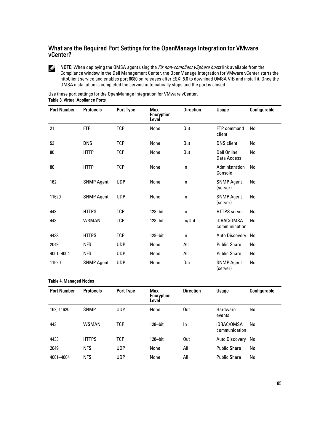 Dell 2.3 manual Ftp Tcp 