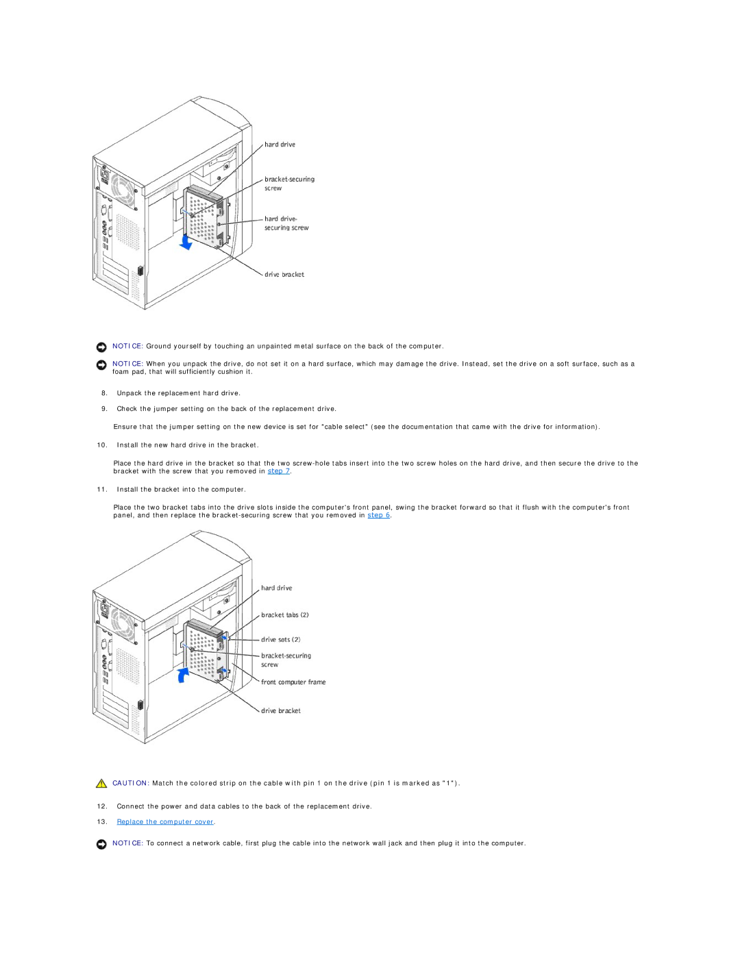 Dell 2300 technical specifications Replace the computer cover 