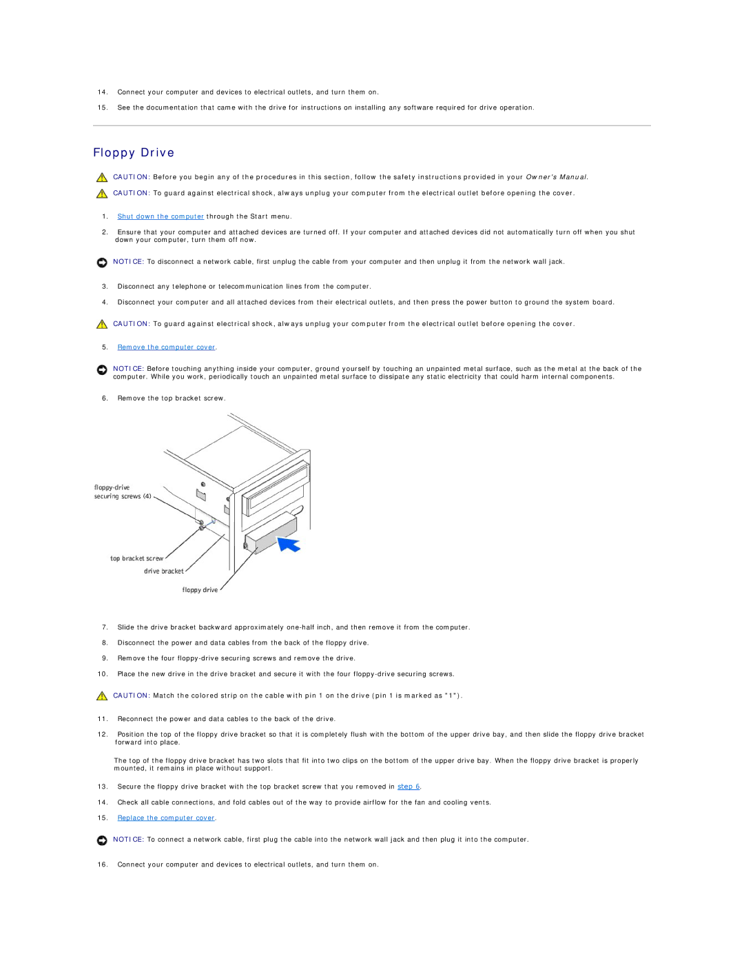 Dell 2300 technical specifications Floppy Drive 