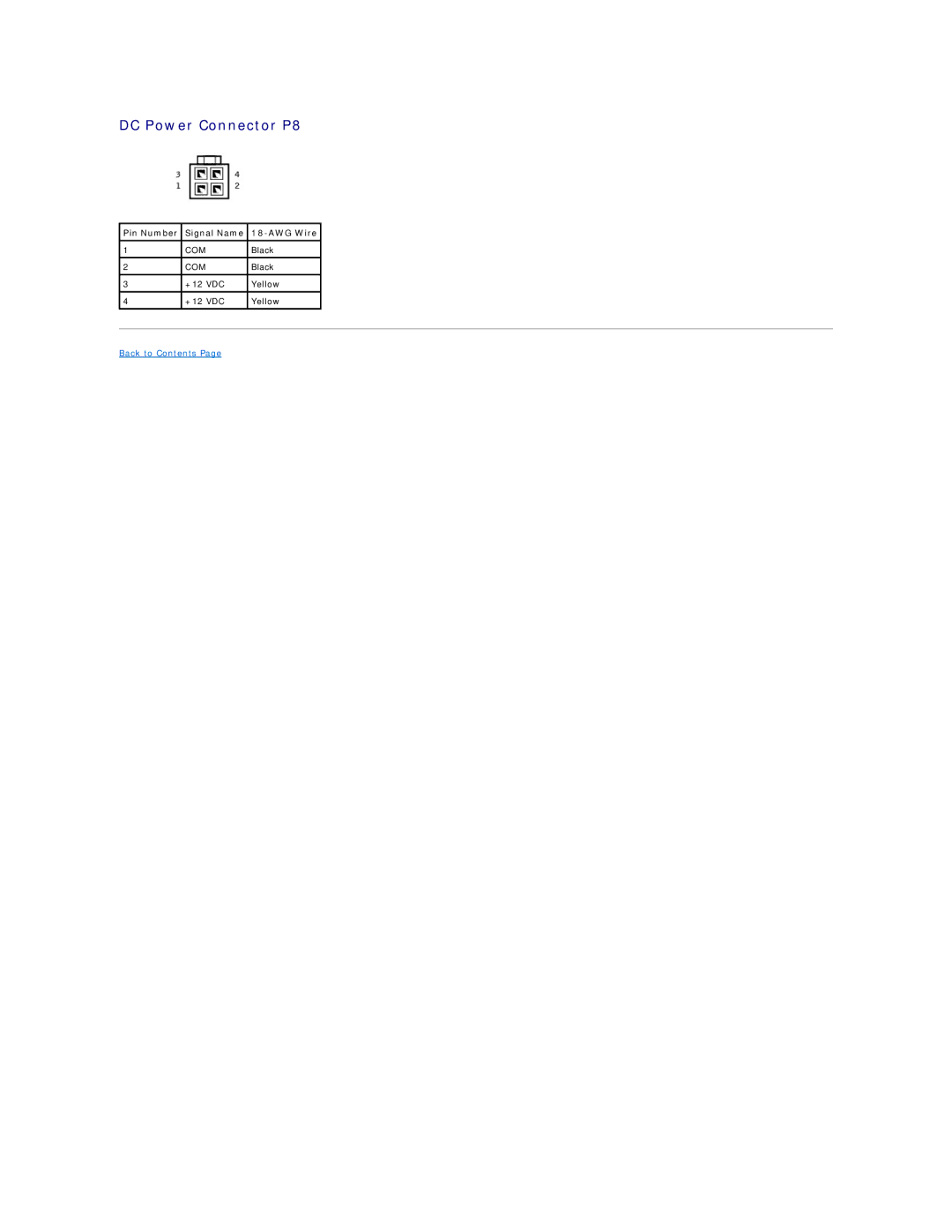 Dell 2300 technical specifications DC Power Connector P8 