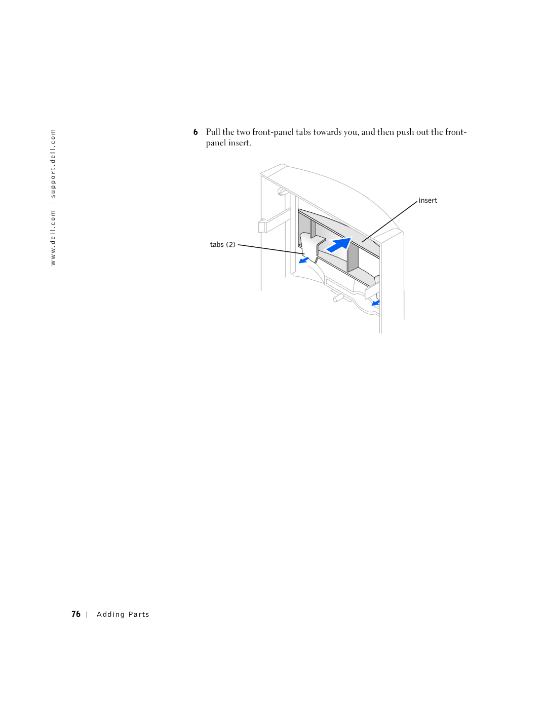 Dell 2300 manual Insert Tabs Adding Parts 