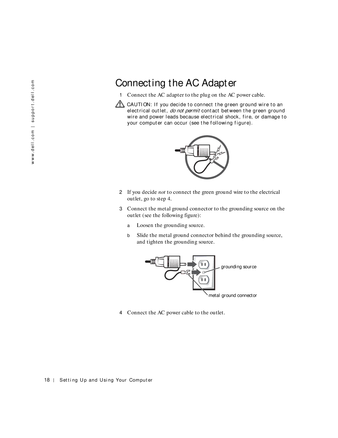 Dell 2300C manual Connecting the AC Adapter 