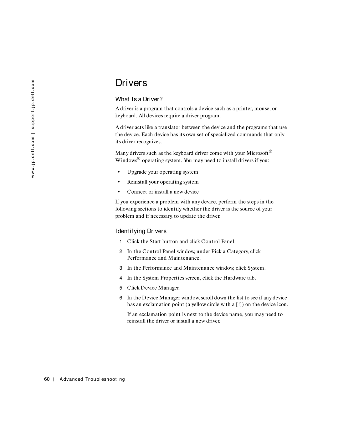 Dell 2300C manual What Is a Driver?, Identifying Drivers 