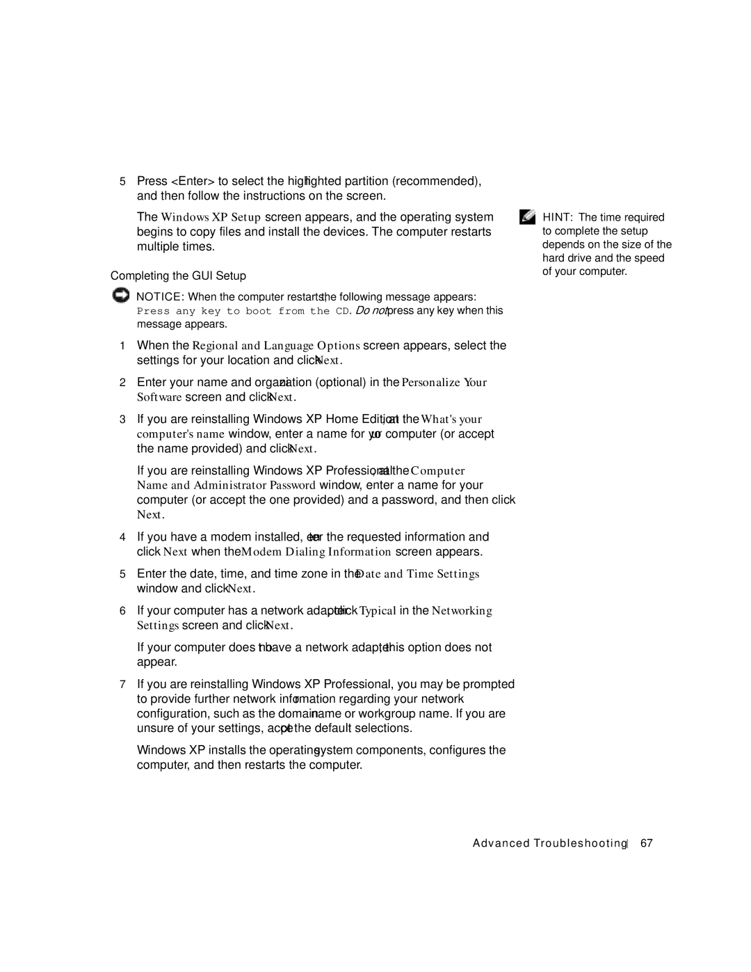 Dell 2300C manual Completing the GUI Setup 