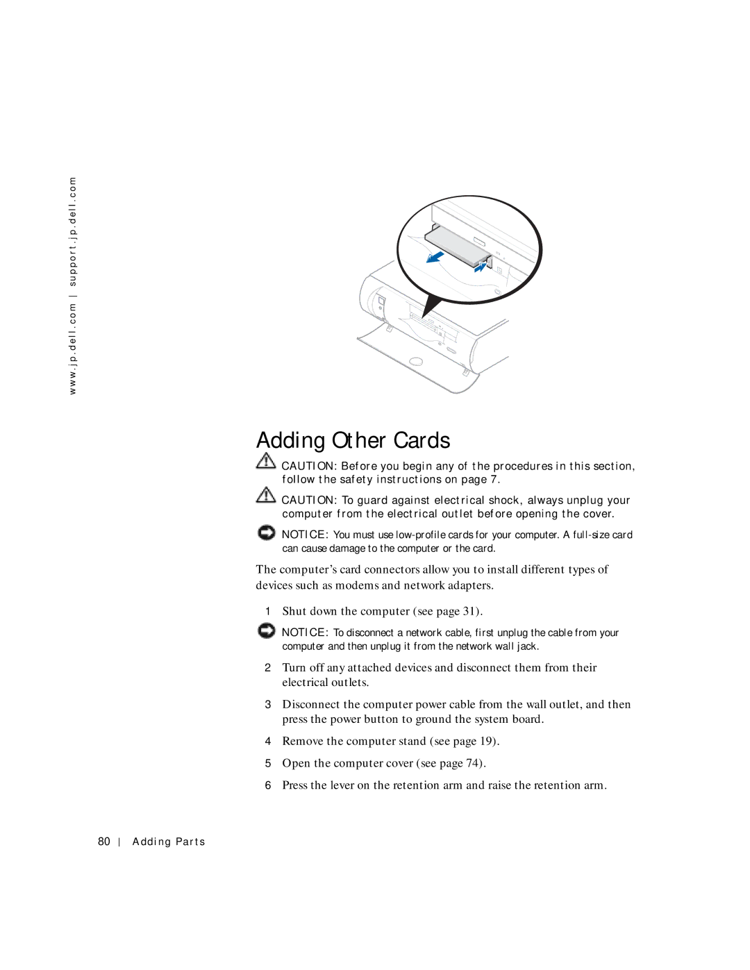 Dell 2300C manual Adding Other Cards 