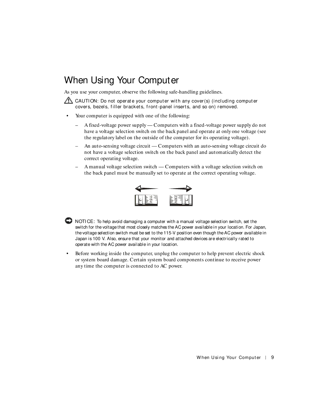 Dell 2300C manual When Using Your Computer 