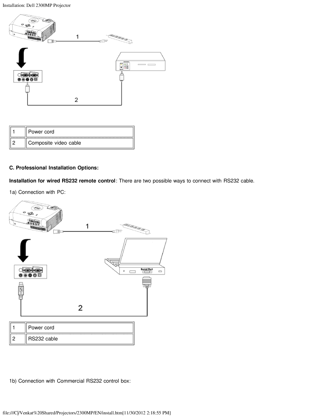 Dell 2300MP specifications Professional Installation Options 