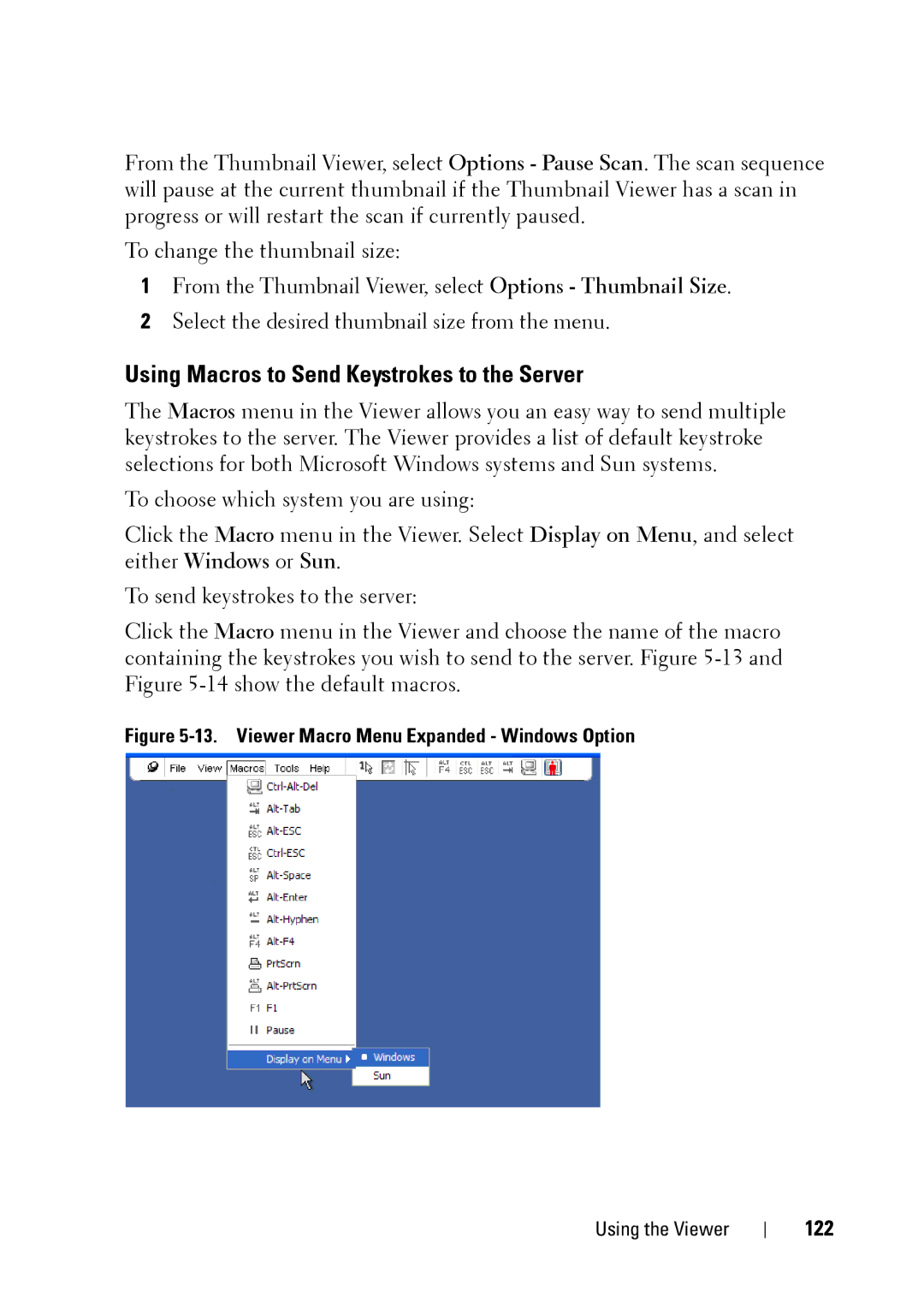 Dell 2321DS manual Using Macros to Send Keystrokes to the Server, 122 