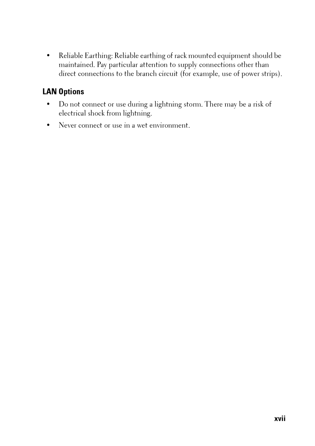 Dell 2321DS manual LAN Options, Xvii 