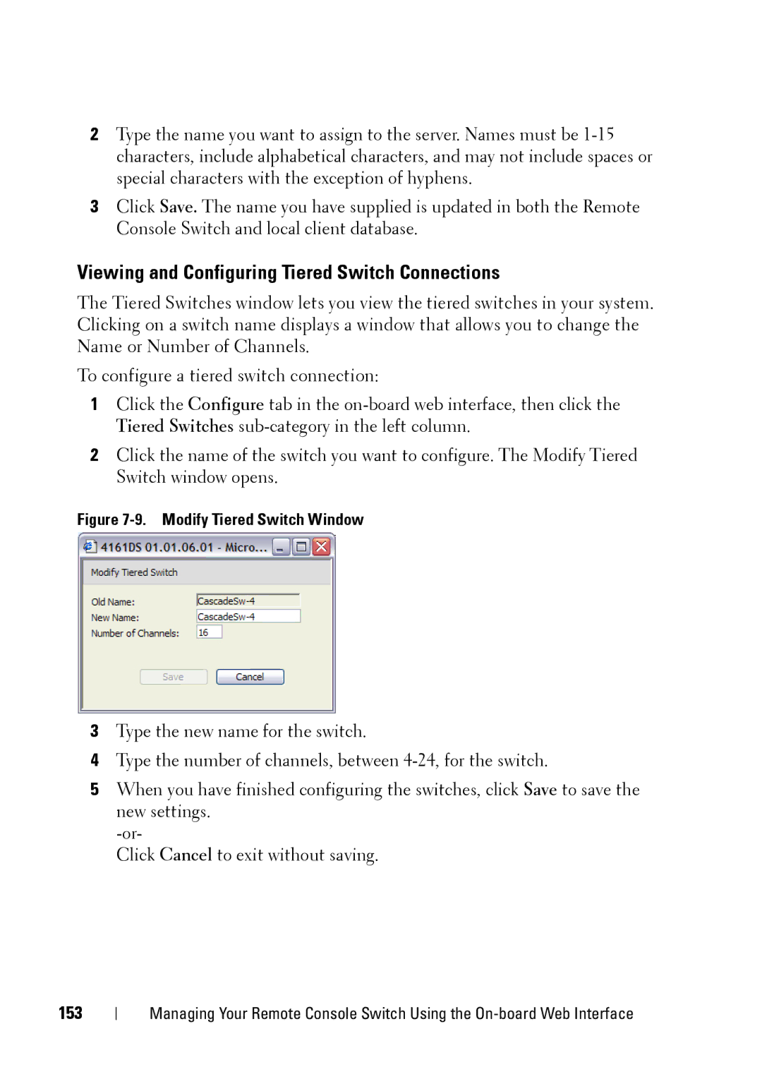 Dell 2321DS manual Viewing and Configuring Tiered Switch Connections, 153 