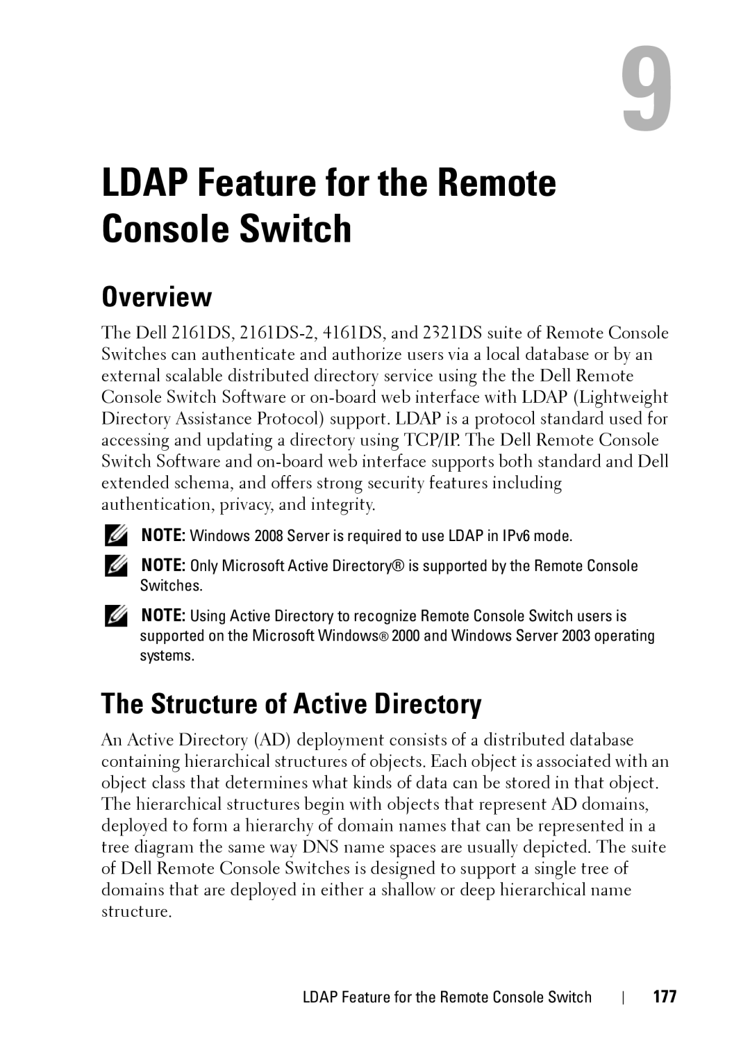 Dell 2321DS manual Overview, Structure of Active Directory, 177 