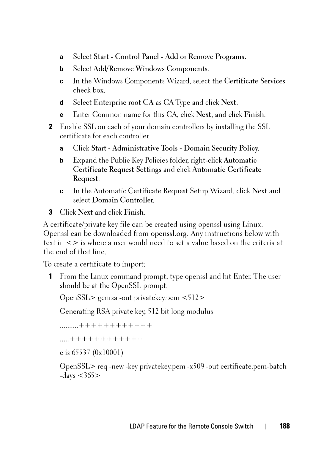 Dell 2321DS manual Click Start Administrative Tools Domain Security Policy, 188 