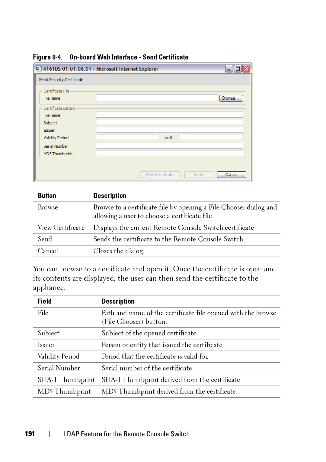 Dell 2321DS manual 191, Field Description 