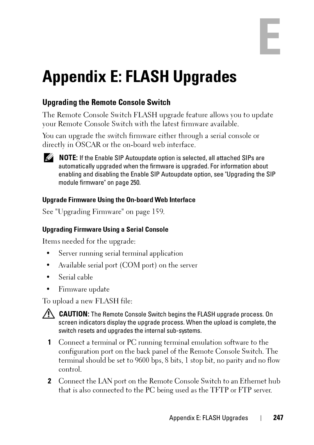 Dell 2321DS manual Upgrading the Remote Console Switch, Upgrade Firmware Using the On-board Web Interface, 247 