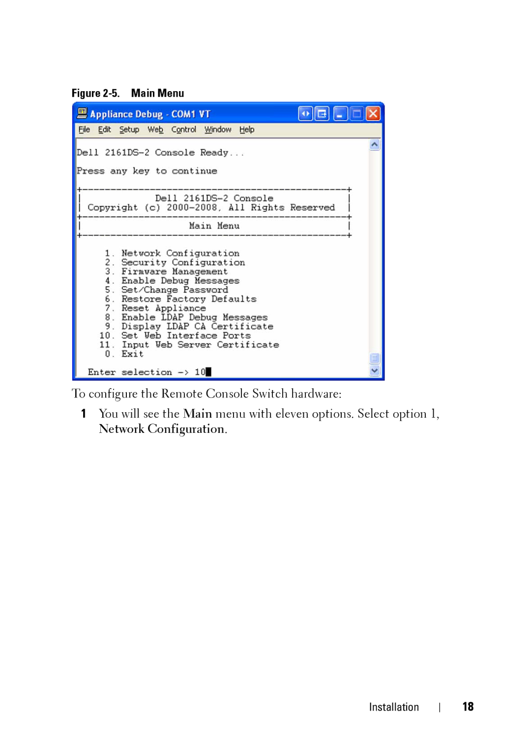 Dell 2321DS manual Main Menu 