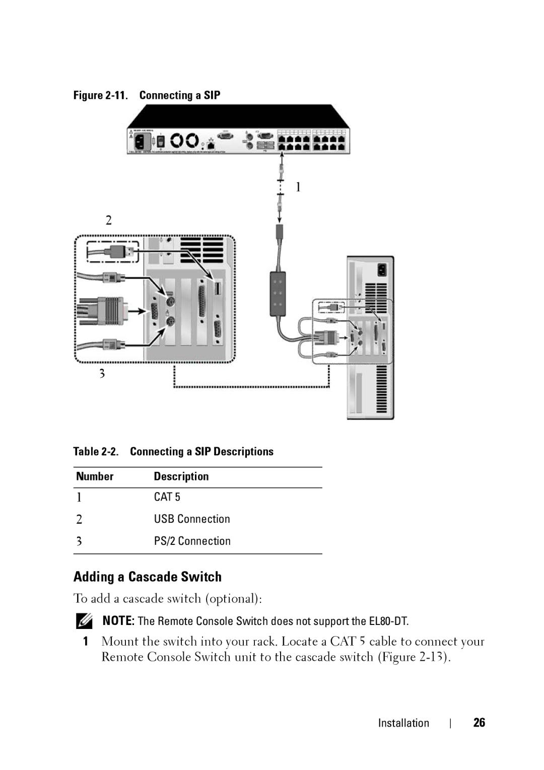 Dell 2321DS manual Adding a Cascade Switch 