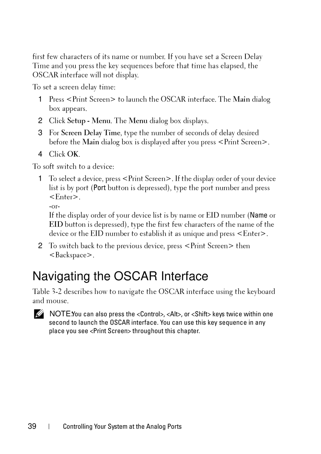 Dell 2321DS manual Navigating the Oscar Interface 