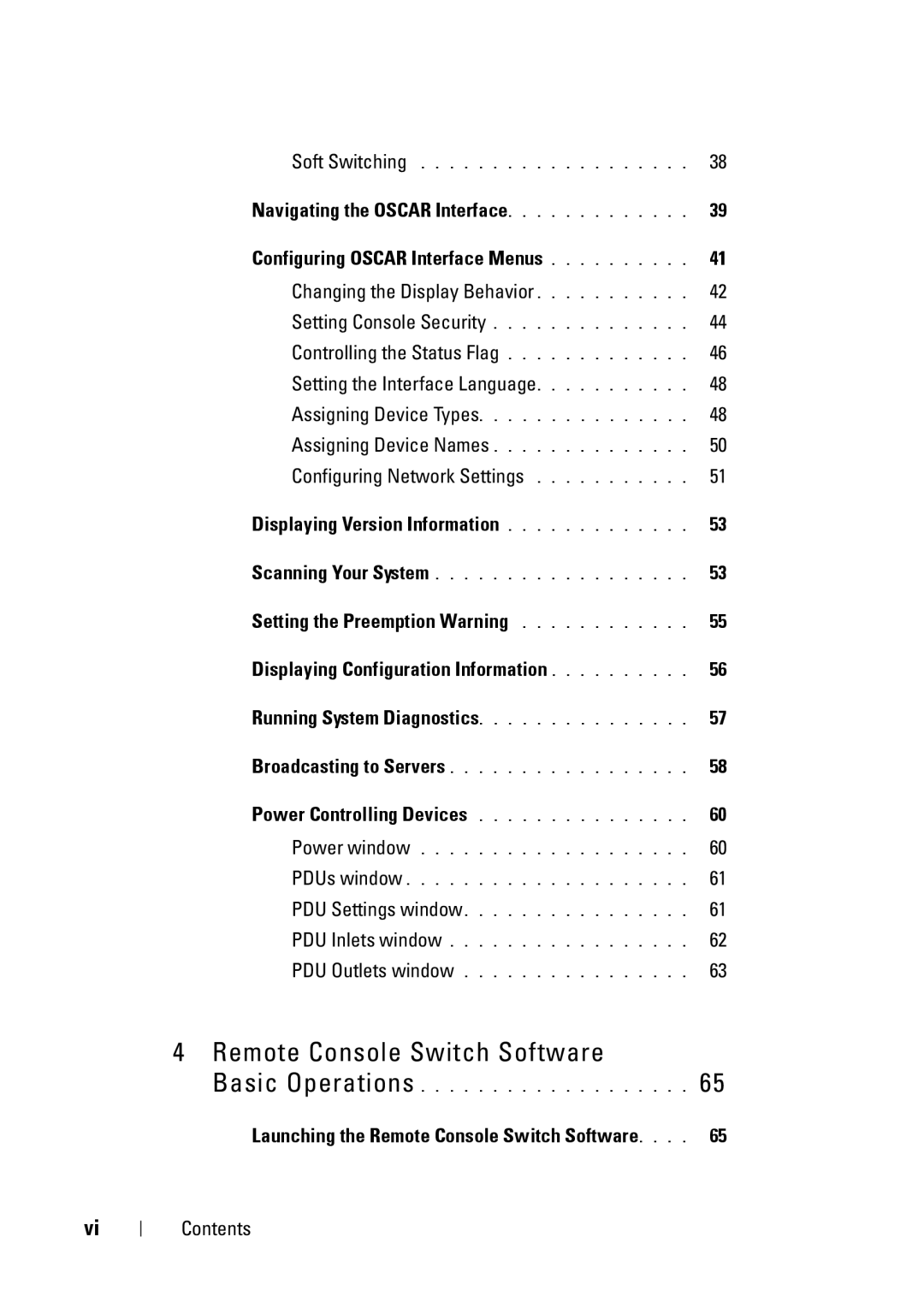 Dell 2321DS manual Navigating the Oscar Interface, Displaying Version Information, Setting the Preemption Warning 