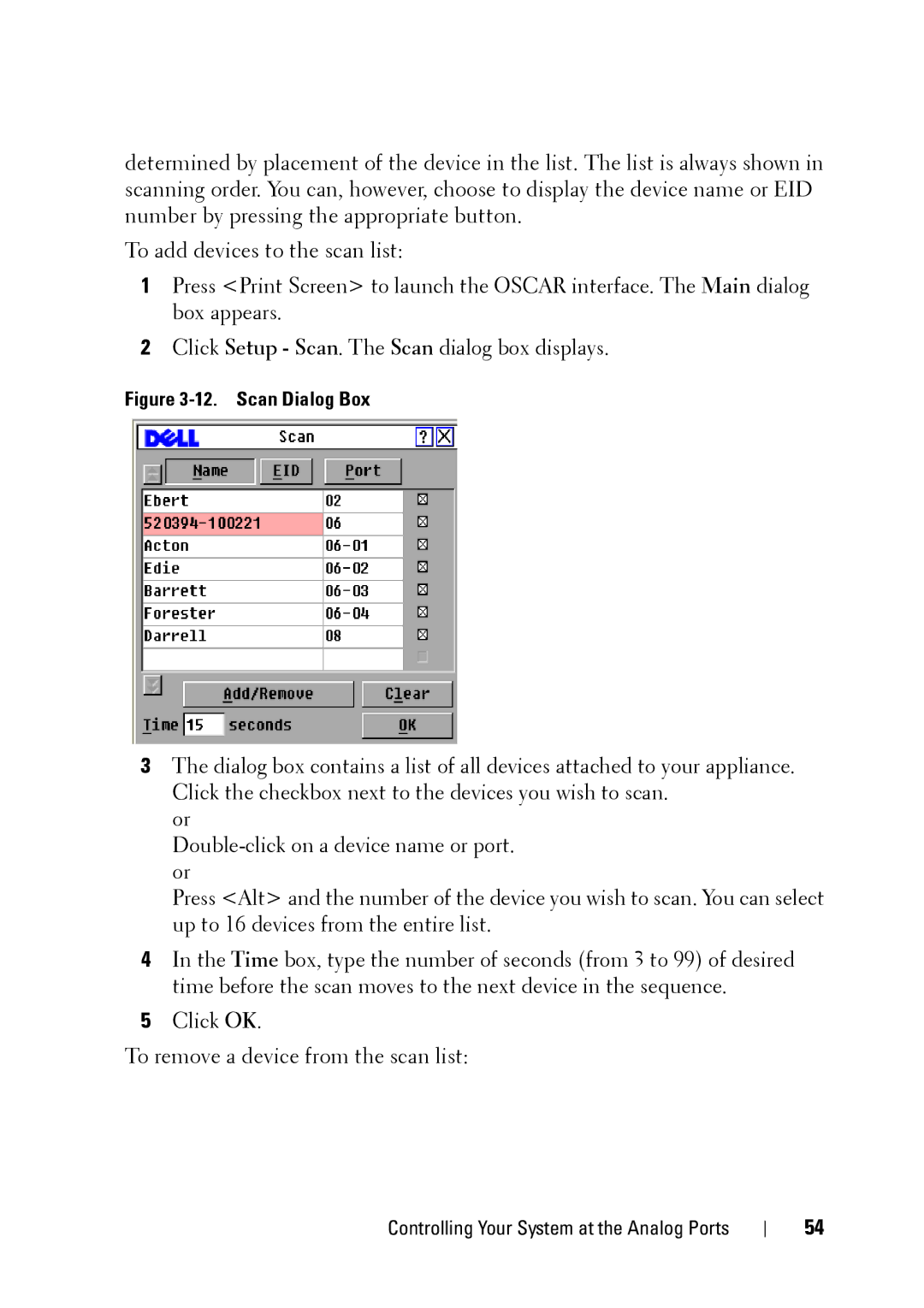 Dell 2321DS manual Scan Dialog Box 