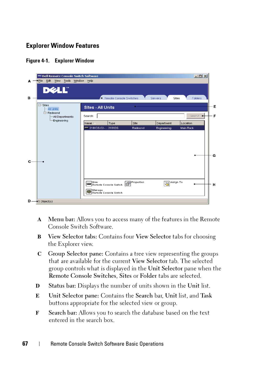 Dell 2321DS manual Explorer Window Features 