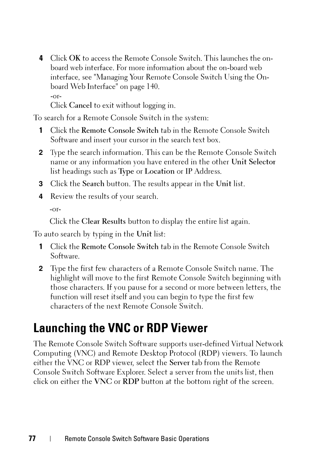 Dell 2321DS manual Launching the VNC or RDP Viewer 