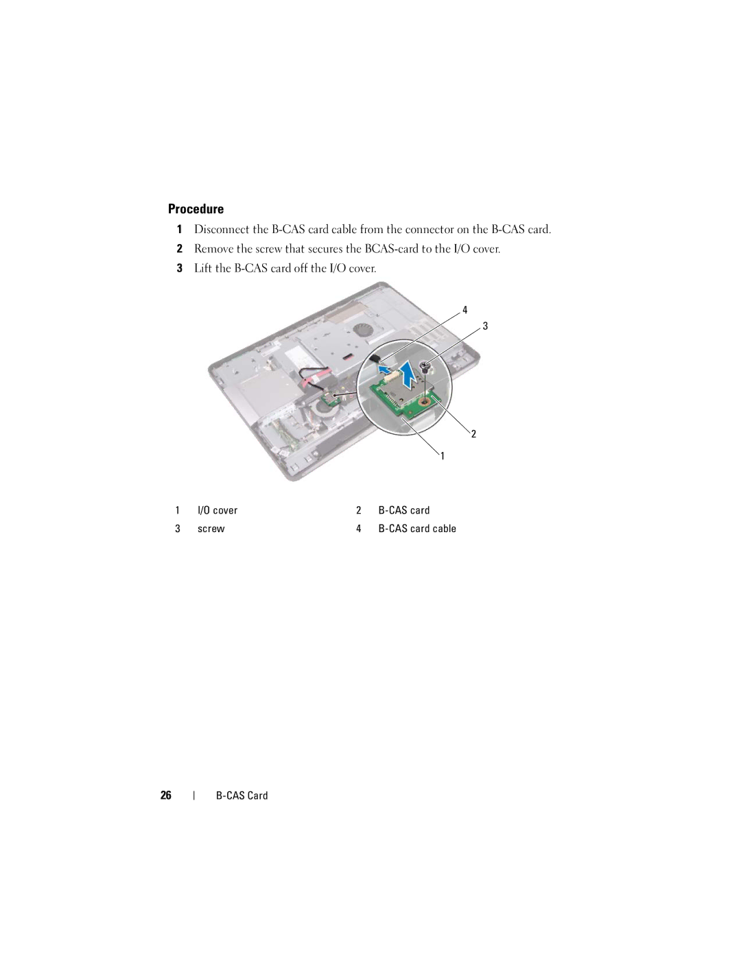 Dell 2330 owner manual Cover CAS card Screw 