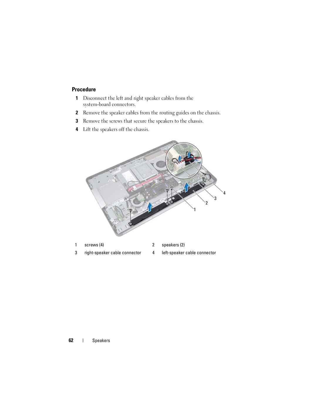 Dell 2330 owner manual Screws Speakers 