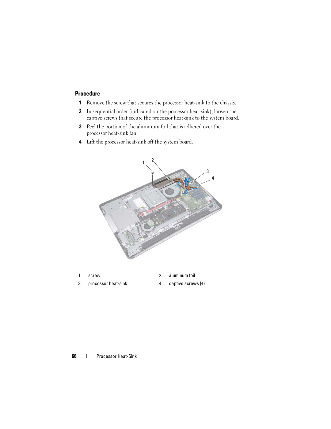 Dell 2330 owner manual Screw Aluminum foil Processor heat-sink 