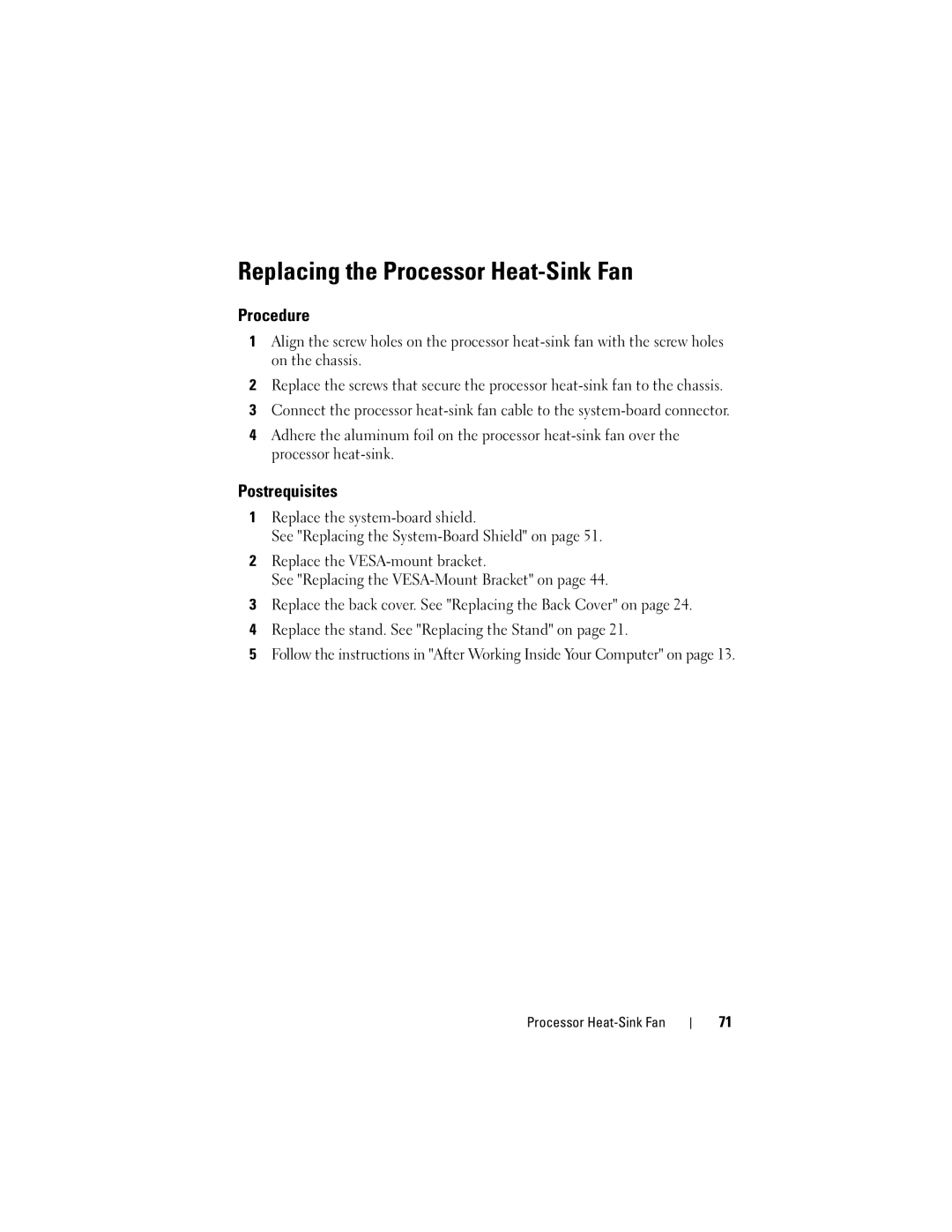 Dell 2330 owner manual Replacing the Processor Heat-Sink Fan 