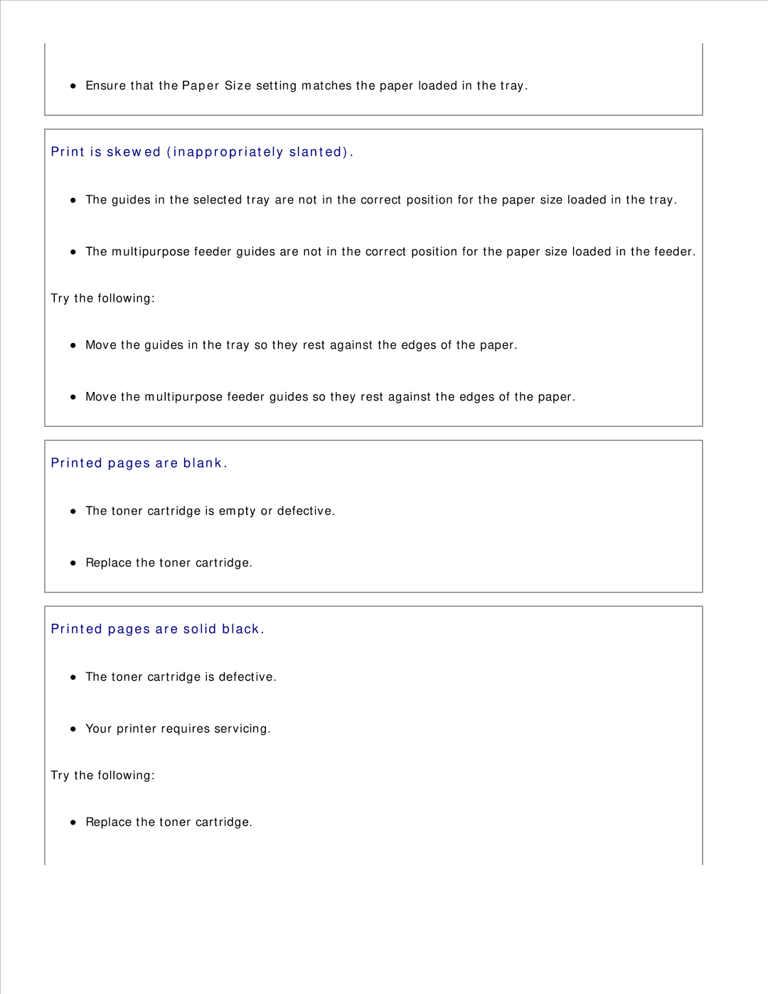 Dell 2330D/DN, 2350D/DN manual Printed pages are blank 